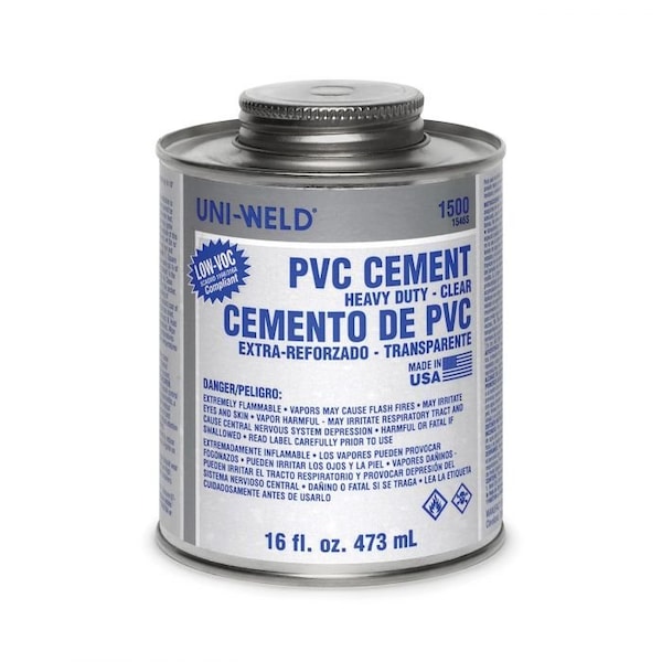 United Elchem 1546S LOW VOC PVC SOLVENT CEMENT, 16 OZ, LIQUID, CLEAR